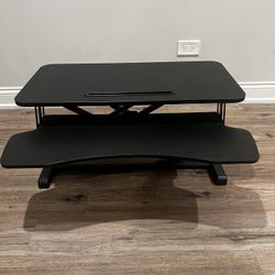 RIF6 Adjustable Standing Desk Converter Sit Stand Riser w/ Keyboard Tray Black