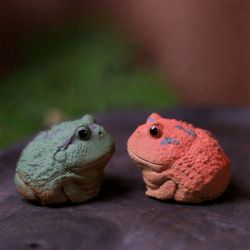 Handmade Clay Frog Decor Figure 