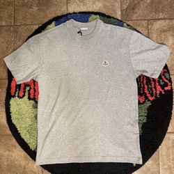 Moncler Logo Patch Grey Cotton Tee