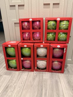 Extra Large Accent Holiday Time Shatterproof Ornaments