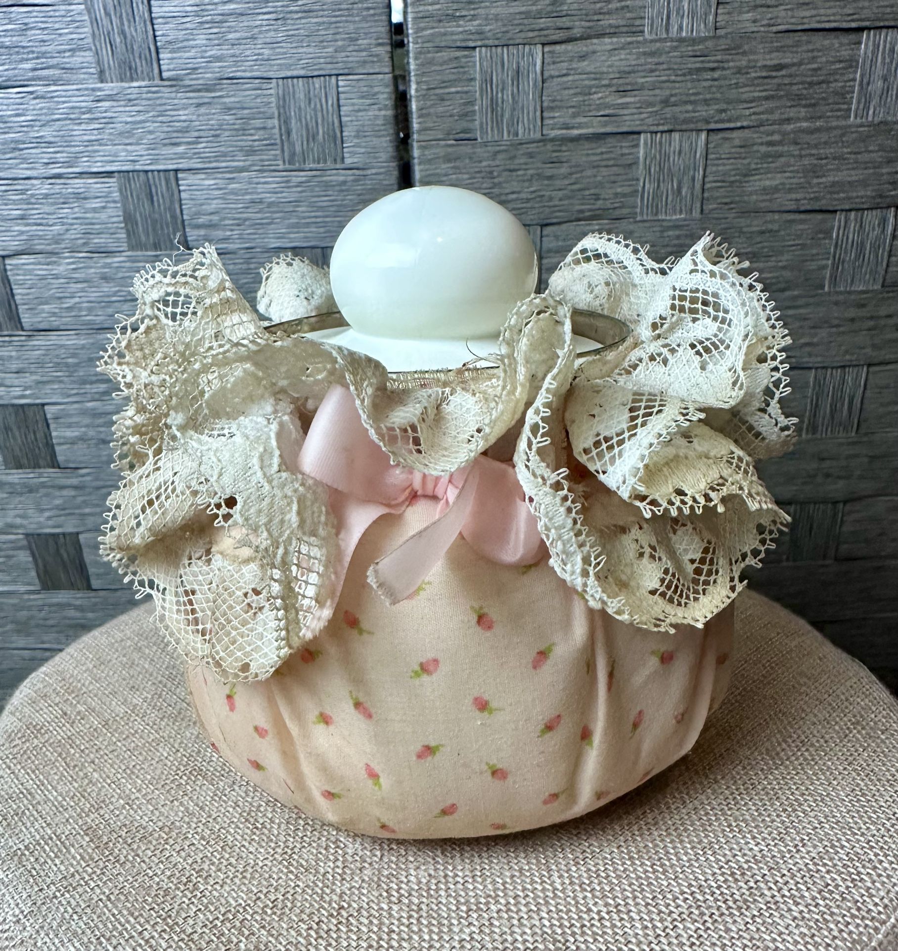 Vintage Handmade Cotton Ball Holder