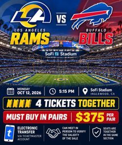 LA Rams vs Buffalo Bills NFL Tickets – Oct 12, 2026