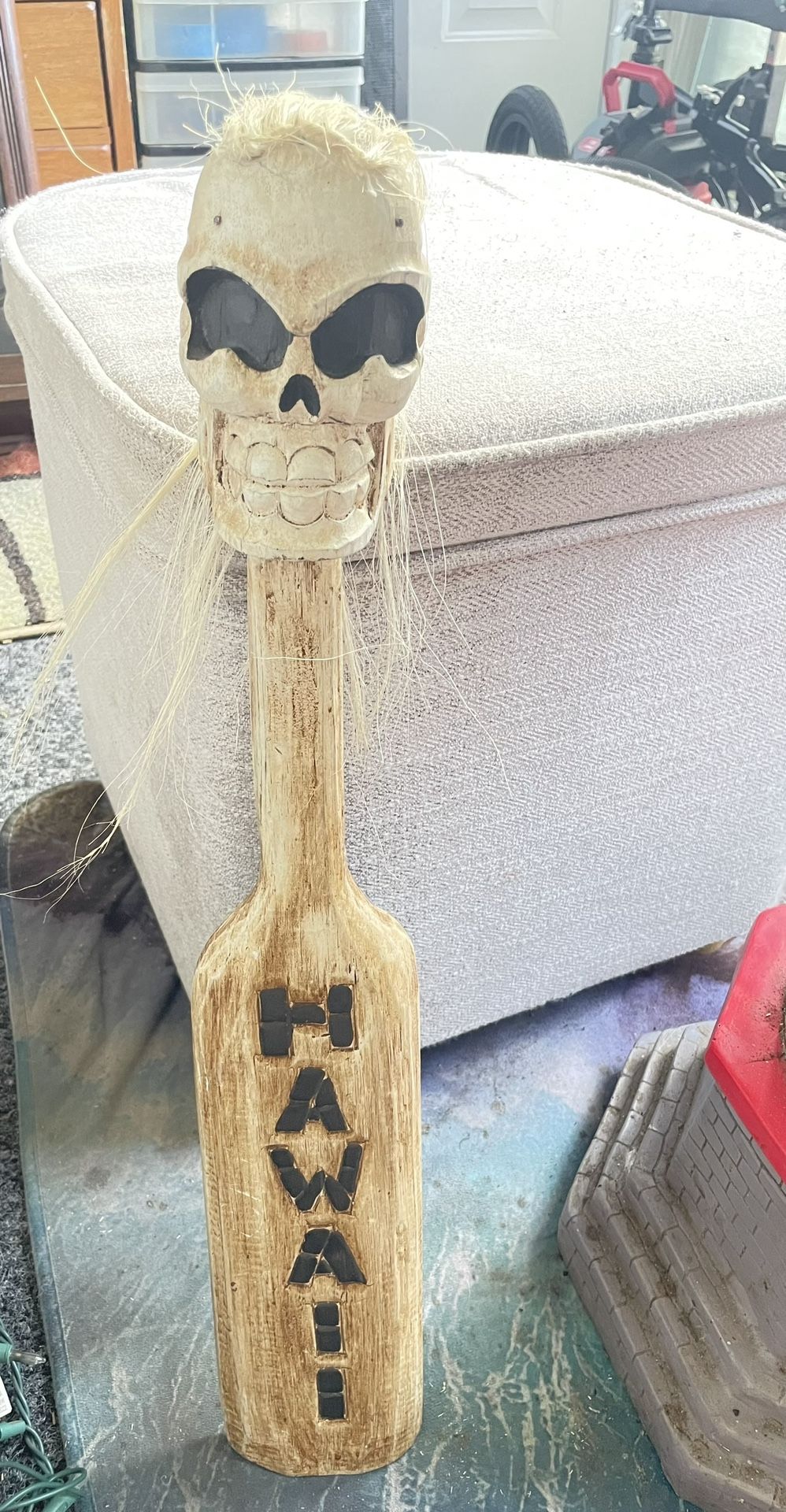 Skull Paddle. Hand Carved. Hawaii