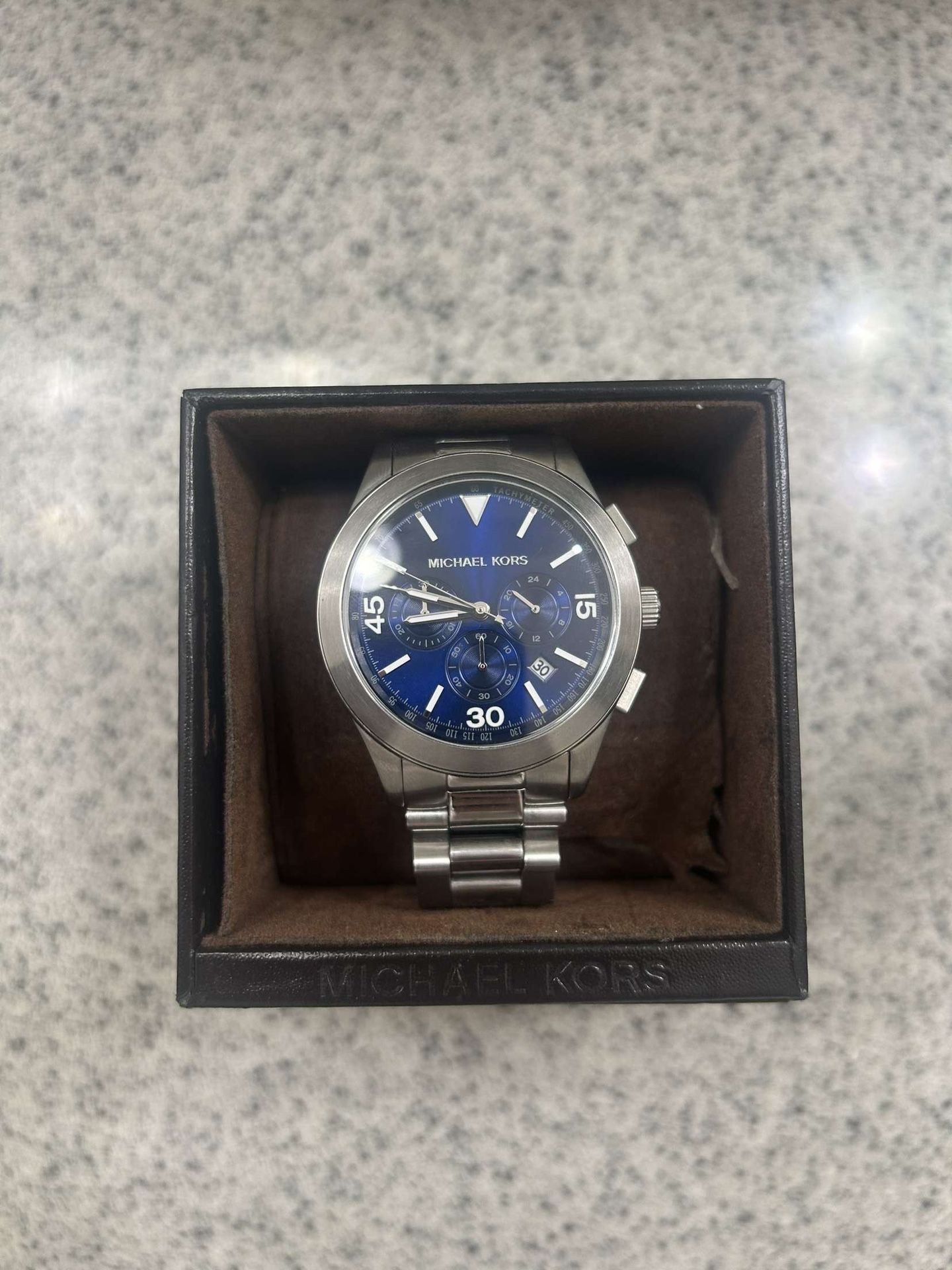  Men's Greyson Chronograph Silver-Tone Stainless Steel Watch 43mm