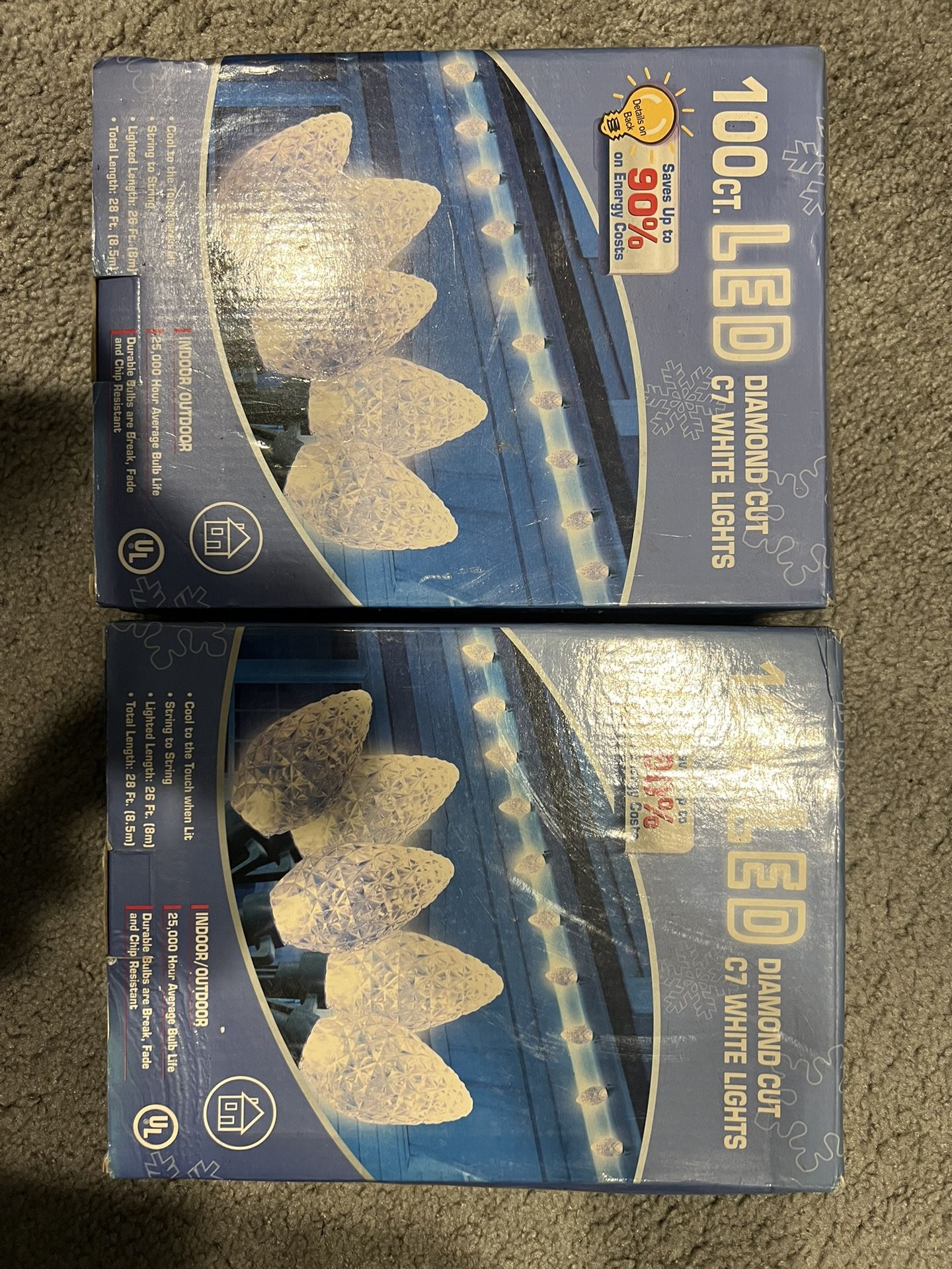 Brand New 100ct LED C7 White Lights