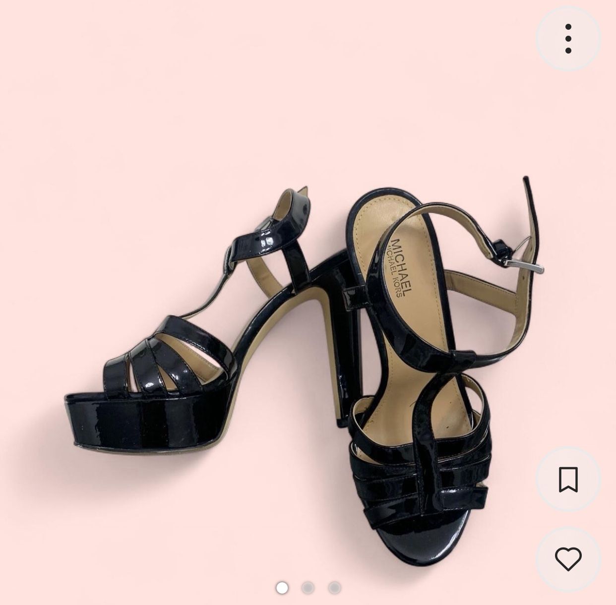 Michael Kors black patent platform heels