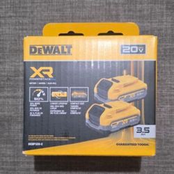 2- DEWALT 20V MAX 20V 3.5Ah Lithium lon Power Tool Batterv Pack 