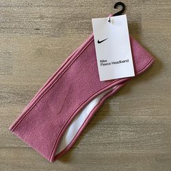 Nike Fleece Headband Unisex Moisture Wicking Double Layer Pink