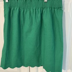 J. Crew Scalloped Pockets Linen-Cotton Skirt Size 6