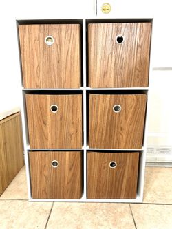 Like New 6-Cube Storage Organizer + 6 Removable 11” Cubes – White