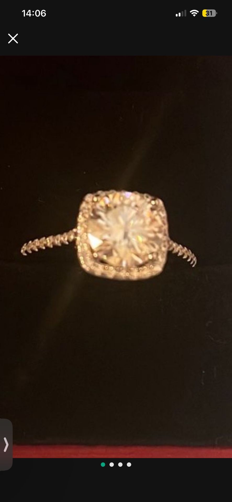 Stunning 2 Ct Moissanite Ring Silver