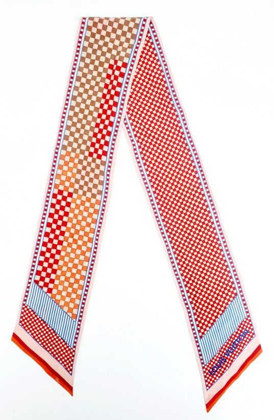 Louis Vuitton Multi-Color Damier Check Print Bandeau Scarf