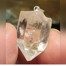 31.80ctw HERKIMER DIAMOND CRYSTAL PENDANT .925 STERLING SILVER