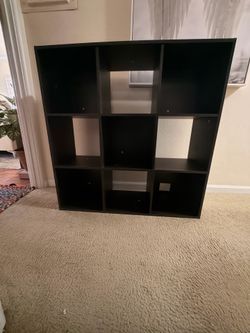 Black 9-Cube Storage Organizer Shelf Bookcase