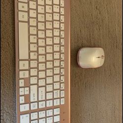 Pink wireless keyboard & mouse