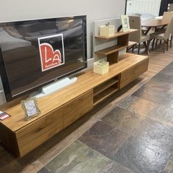 Nova Domus Pompeii Contemporary Grey & Walnut Entertainment Center