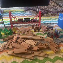 Kids Wooden Train Set 