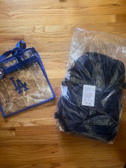 LA Dodgers MLB Clear Stadium Tote Bag + Living+ Compression Storage Bag Bundle | New | Bellflower