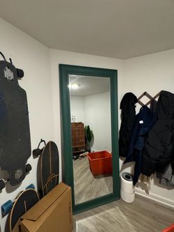 Full-Length Floor Mirror Green Frame