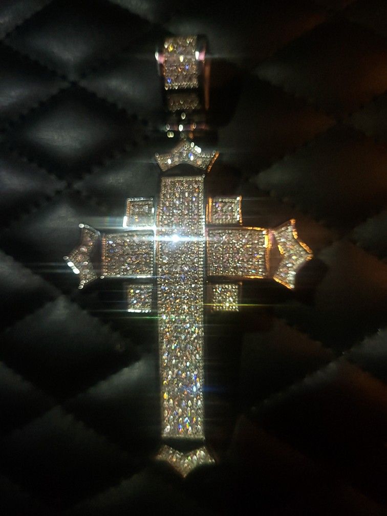 Moissanite Cross Pendant Large Size