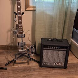 Acrylic Les Paul Style Electric Guitar With Led Lights