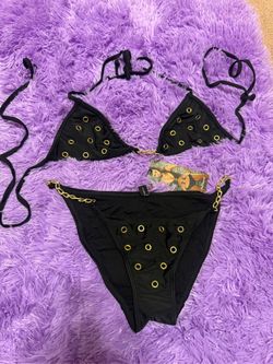 New small black Forplay bikini swimsuit y2k emo goth festival rave gothic punk