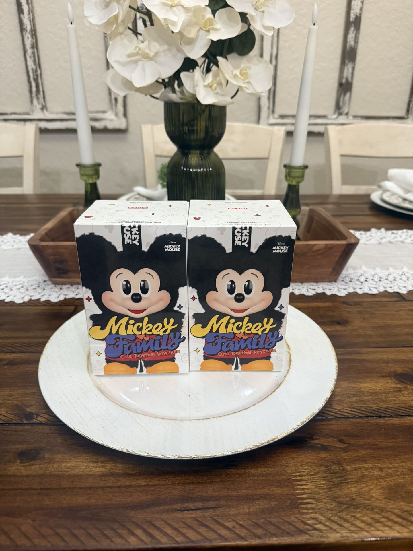 Authentic Pop Mart Disney Mickey Family Plush Key Chains New sealed in box never opened