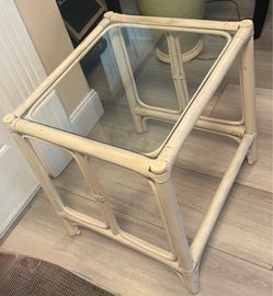 Square bamboo side table
