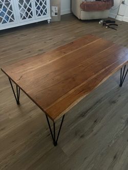 Rustic wooden coffee table