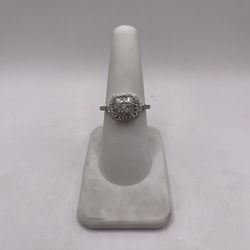 Gold Diamond Cluster Engagement Ring 