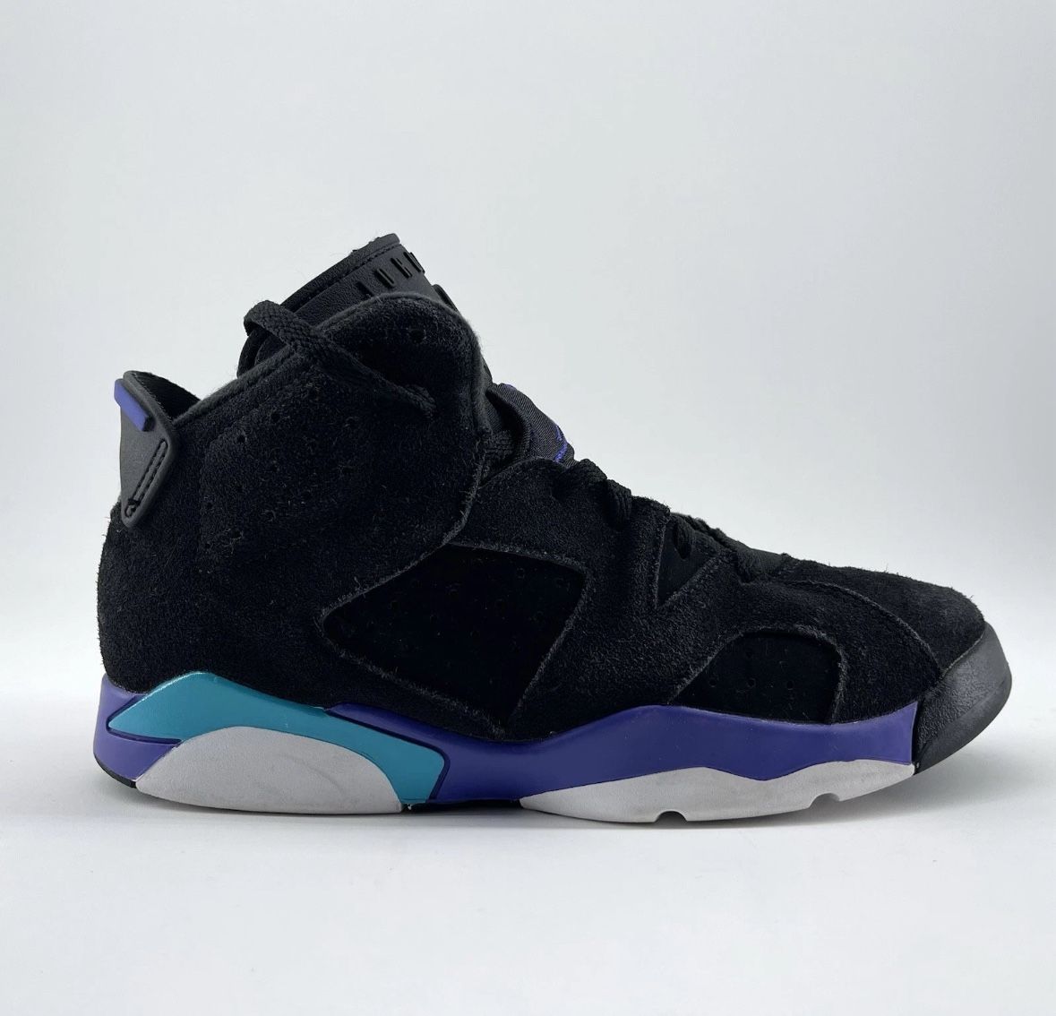 Air Jordan 6 Retro Aqua Black Shoes Sneakers Youth Size 2.5 Y
