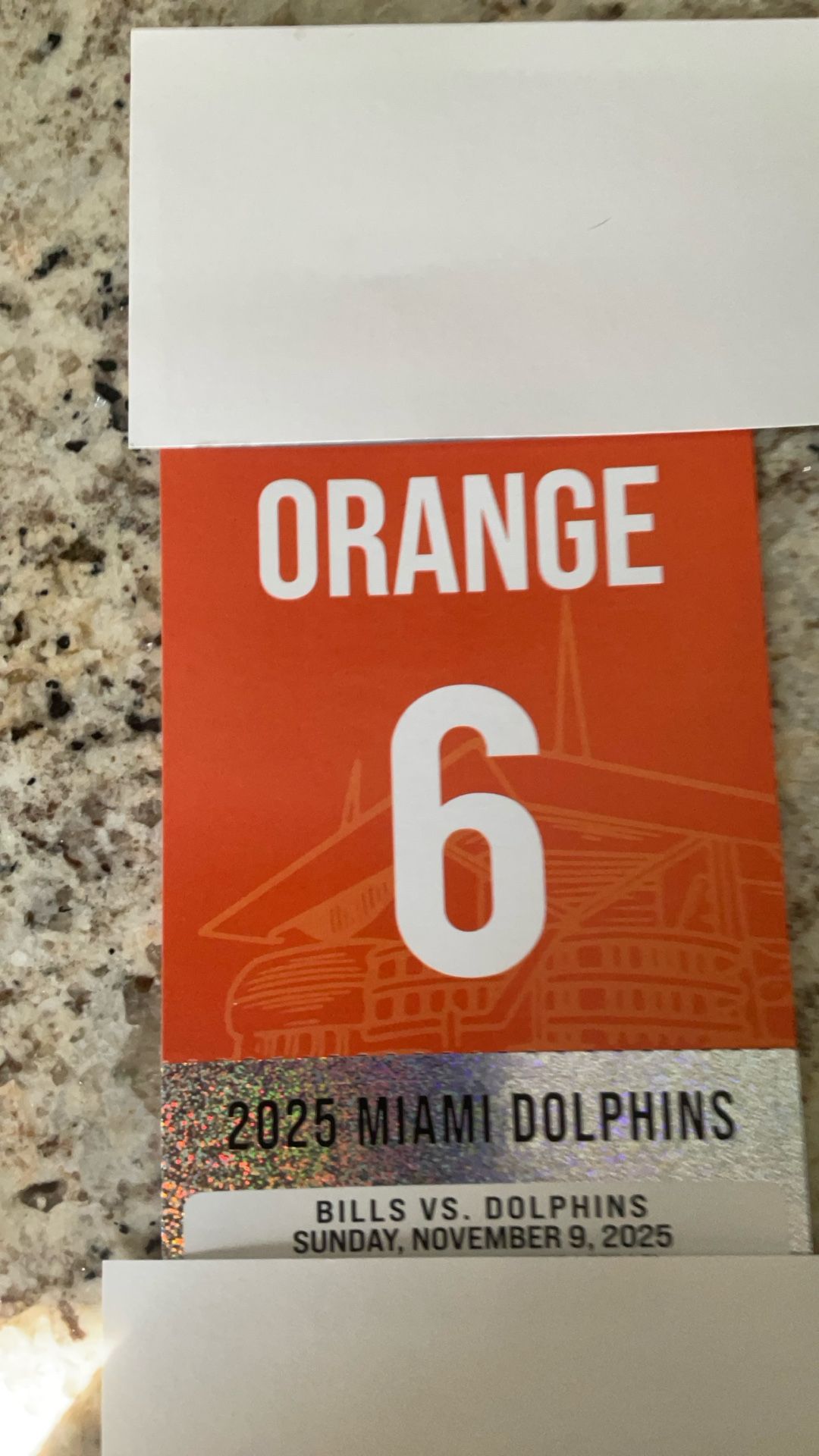 Orange Parking Pass For Bills Vs Fins