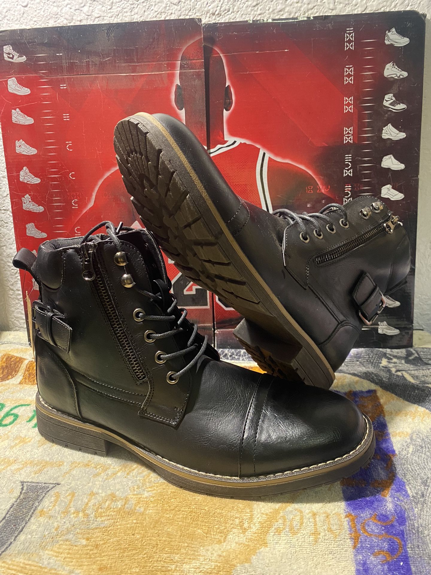 Vostey Black Casual Boots Motorcycle 