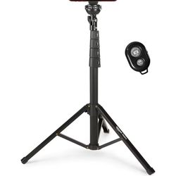 on Basics 64-inch Extendable Tripod for iPhones and Smartphones, Selfie Stick Mode and Phone Tripod Mode, Black