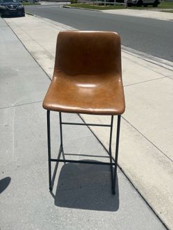 Set of 2 Faux Leather Bar Stools
