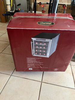 Vinotemp 12 bottle stainless door wine fridge New