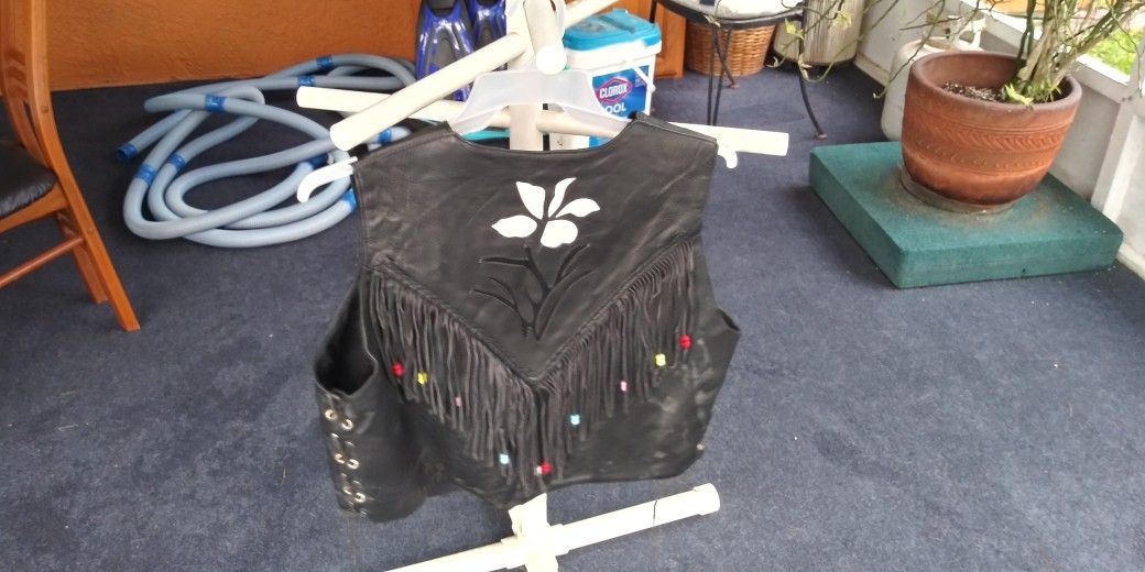 Womens Leather Vest Size XXL