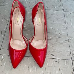 Red Leather Fashion Nova Stiletto Heels – Size 7, Worn Once! 