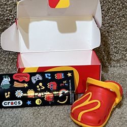 McDonalds X CROCS HAPPY MEAL Mini Crocs Key Chain with box and stickers