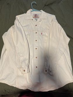 Levi's White Button-Up Long Sleeve Shirt