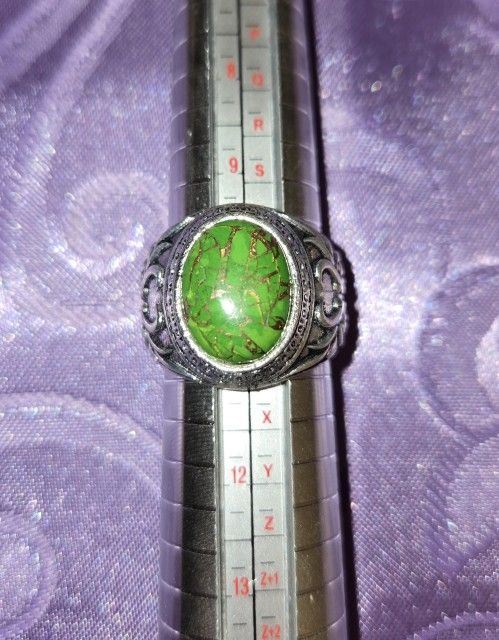 Men's Turquoise Ring Set In Sterling Silver