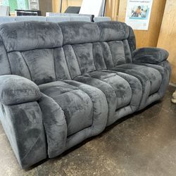 Brand New Blue Gray Reclining Sofa Just $499 ! 
