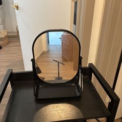 Black Vanity Mirror with Stand – Tabletop