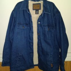 Men's Fleece Lined Denim Jacket Sz XL Duck Head