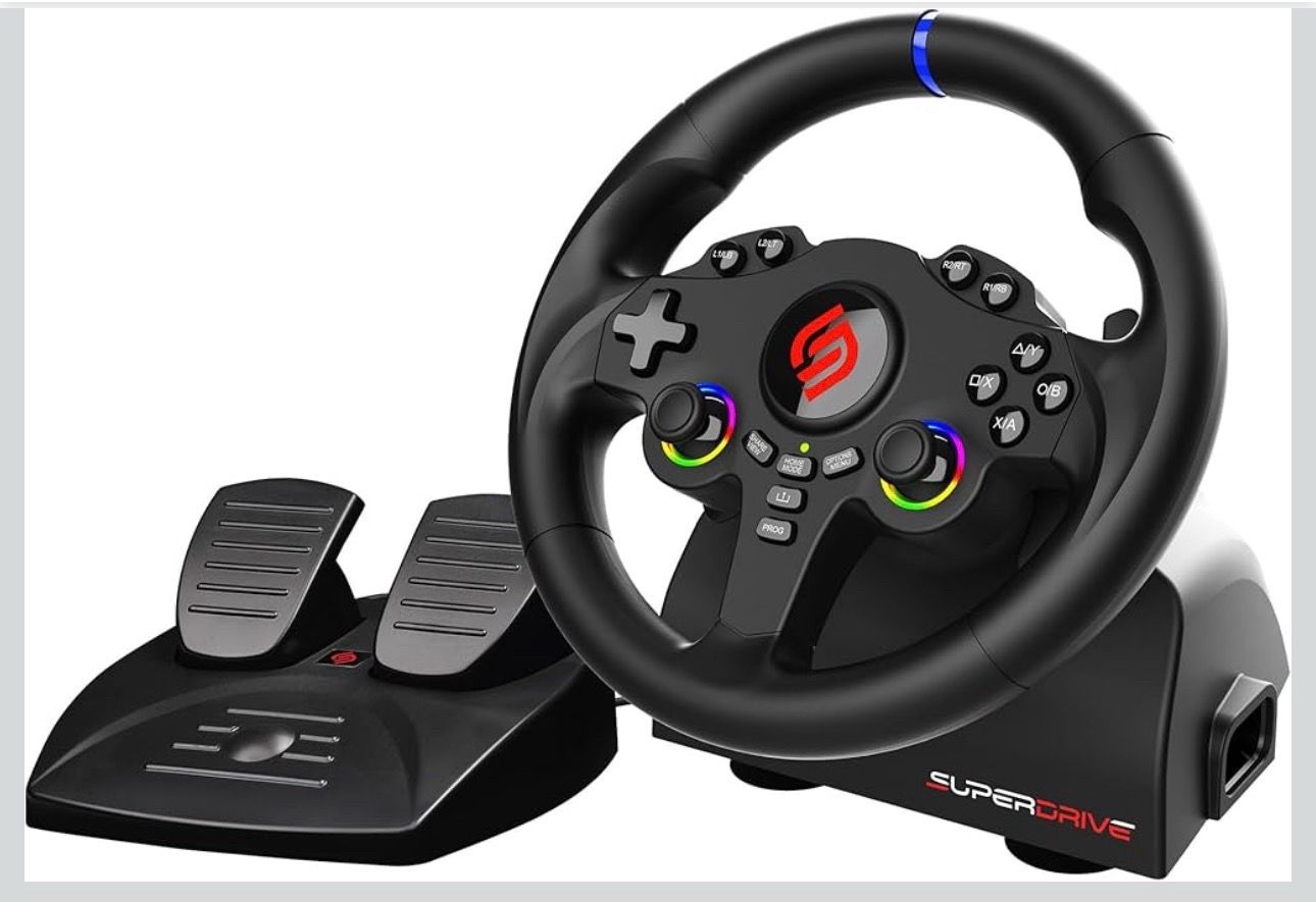 New Superdrive 220 RS-5 Steering Wheel compatible PS5 with Dual Joysticks