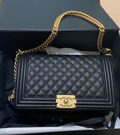 Chanel large Boy Bag Black Caviar Leather