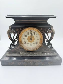 Antique Ansonia Mantel Clock – Art Nouveau Figural Mantel Clock – Untested