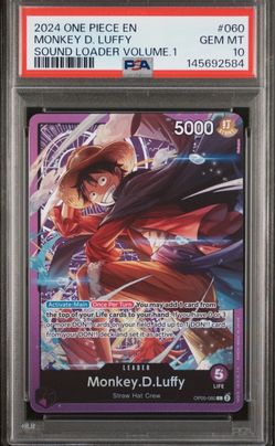 2024 ONE PIECE PROMOS SOUND LOADER VOLUME.1 #060 MONKEY D. LUFFY PSA 10