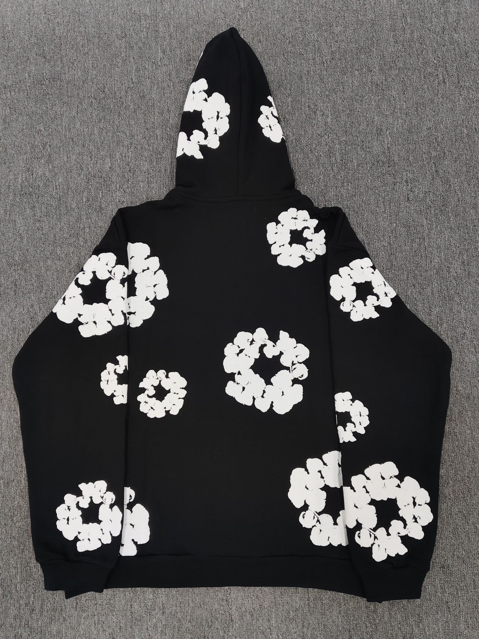 Authentic Black And White Denim Tear Hoodie