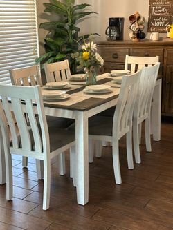 Dining table and 6 chairs